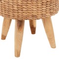 STOOL JIM FK7824 TEAK WOOD IN NATURAL COLOR-MATTED SEAT Φ43x43Hcm. STOOL JIM FK7824 TEAK WOOD IN NATURAL COLOR-MATTED SEAT Φ43x43Hcm.