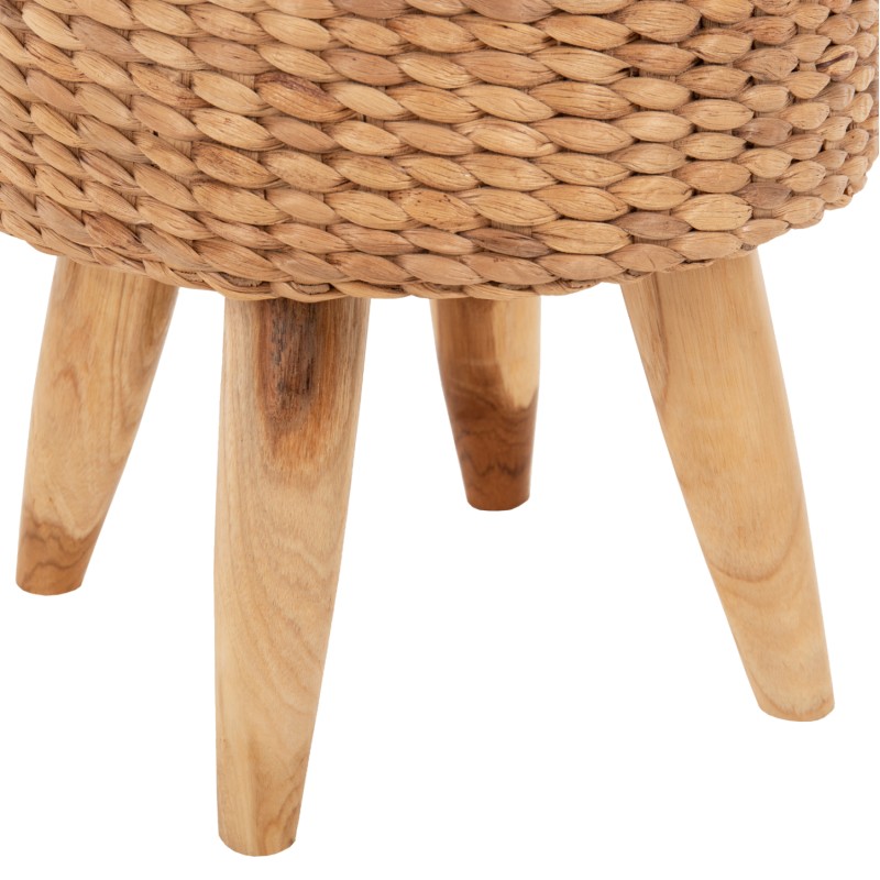 STOOL JIM FK7824 TEAK WOOD IN NATURAL COLOR-MATTED SEAT Φ43x43Hcm. STOOL JIM FK7824 TEAK WOOD IN NATURAL COLOR-MATTED SEAT Φ43x43Hcm.