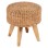 STOOL JIM FK7824 TEAK WOOD IN NATURAL COLOR-MATTED SEAT Φ43x43Hcm.