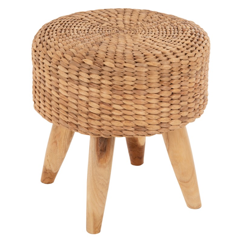 STOOL JIM FK7824 TEAK WOOD IN NATURAL COLOR-MATTED SEAT Φ43x43Hcm. STOOL JIM FK7824 TEAK WOOD IN NATURAL COLOR-MATTED SEAT Φ43x43Hcm.
