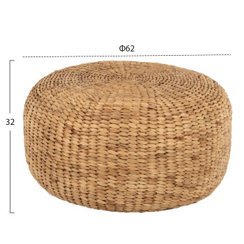 STOOL-POUF ARONI FK7829 MADE OF HYDROHYACINTH IN NATURAL COLOR Φ62x32Hcm. STOOL-POUF ARONI FK7829 MADE OF HYDROHYACINTH IN NATURAL COLOR Φ62x32Hcm.