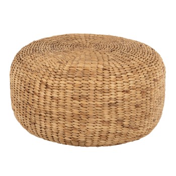 STOOL-POUF ARONI FK7829 MADE OF HYDROHYACINTH IN NATURAL COLOR Φ62x32Hcm.