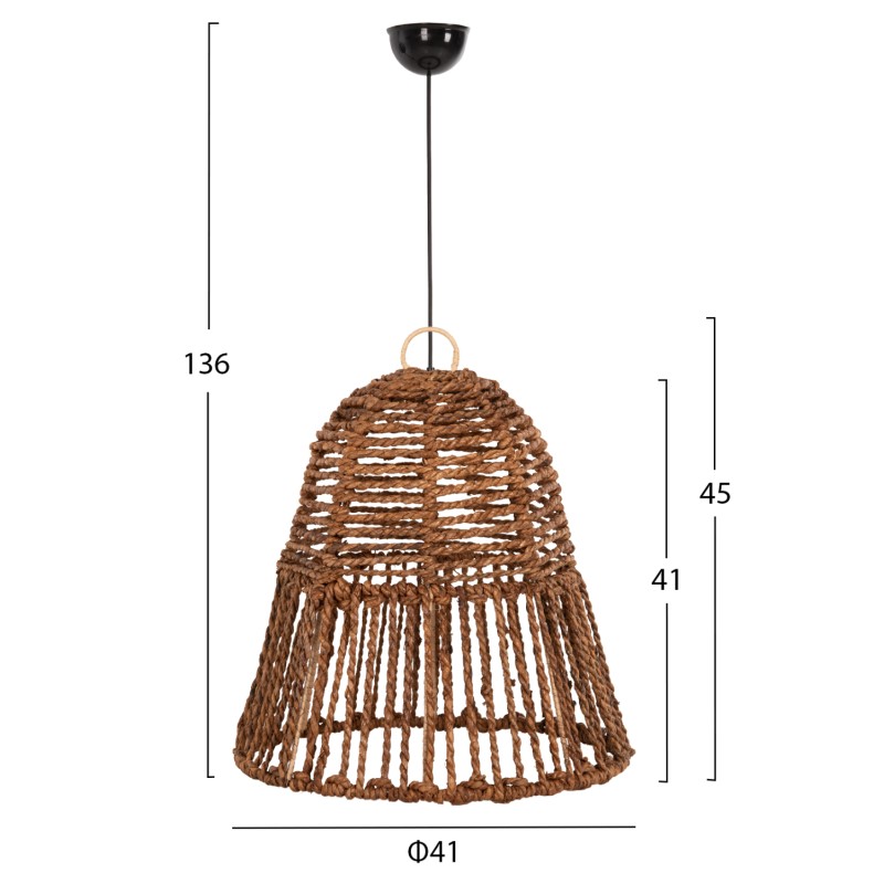 CEILING PENDANT LAMP FK7858 DRIED BANANA TREE FIBERS IN BROWN COLOR Φ41x41-136Hcm. CEILING PENDANT LAMP FK7858 DRIED BANANA TREE FIBERS IN BROWN COLOR Φ41x41-136Hcm.