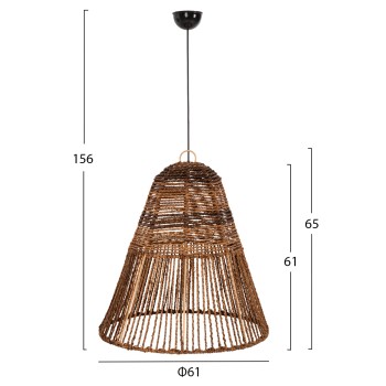 CEILING PENDANT LAMP FK7859 DRIED BANANA TREE FIBERS IN BROWN COLOR Φ61x61-156Hcm. CEILING PENDANT LAMP FK7859 DRIED BANANA TREE FIBERS IN BROWN COLOR Φ61x61-156Hcm.
