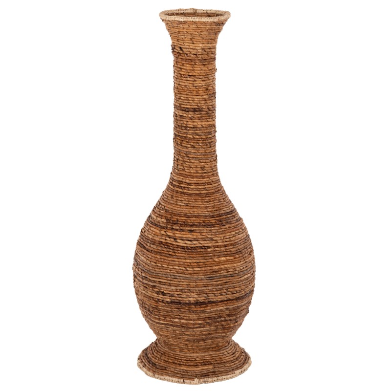 DECORATIVE FLOOR VASE FK7865 BANANA FIBER RUSH-MAT IN BROWN COLOR Φ35x104Hcm. DECORATIVE FLOOR VASE FK7865 BANANA FIBER RUSH-MAT IN BROWN COLOR Φ35x104Hcm.