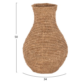 DECORATIVE FLOOR VASE FK7866 PALM FIBER MAT IN NATURAL COLOR Φ34x50Hcm.