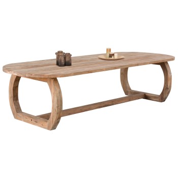 DINING TABLE LEE FK9561 SOLID RECYCLED TEAK WOOD IN NATURAL COLOR 320x120x78Hcm.