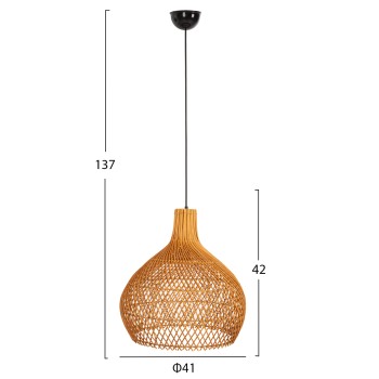 CEILING PENDANT LAMP FK7881 RATTAN IN NATURAL COLOR Φ41x137Hcm. CEILING PENDANT LAMP FK7881 RATTAN IN NATURAL COLOR Φ41x137Hcm.