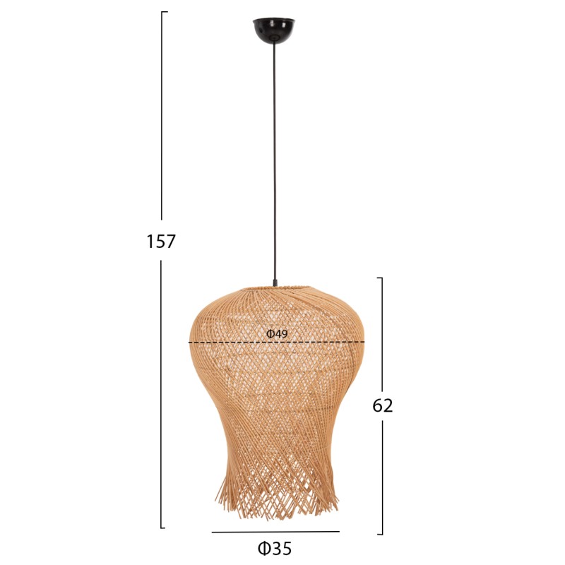 CEILING PENDANT LAMP FK7882 RATTAN IN NATURAL COLOR Φ49x157Hcm. CEILING PENDANT LAMP FK7882 RATTAN IN NATURAL COLOR Φ49x157Hcm.