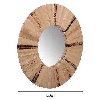 WALL MIRROR ROUND FK7838 DRIED PALM LEAF FIBER FRAME IN NATURAL COLOR Φ80x4cm. WALL MIRROR ROUND FK7838 DRIED PALM LEAF FIBER FRAME IN NATURAL COLOR Φ80x4cm.