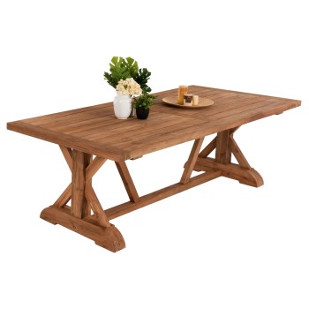 DINING TABLE KRONOS FK9535 RECYCLED TEAK WOOD IN NATURAL COLOR 200x90x75Hcm.