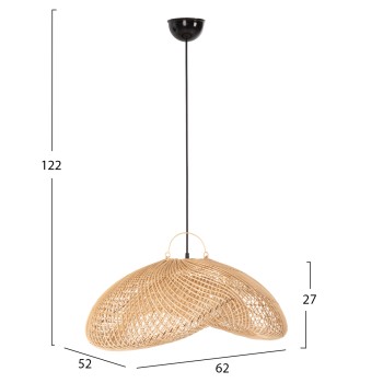 CEILING PENDANT LAMP FK7862 RATTAN IN NATURAL COLOR 62x52x122Hcm. CEILING PENDANT LAMP FK7862 RATTAN IN NATURAL COLOR 62x52x122Hcm.