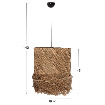 CEILING PENDANT LAMP FK7821 SEAGRASS IN NATURAL COLOR Φ32x45-140Hcm. CEILING PENDANT LAMP FK7821 SEAGRASS IN NATURAL COLOR Φ32x45-140Hcm.