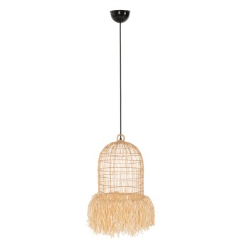 CEILING PENDANT LAMP FK7890 PALM LEAF FIBERS IN NATURAL COLOR Φ35x163Hcm.
