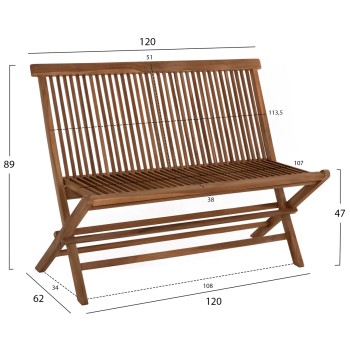 BENCH KENDALL FK9541 FOLDABLE MADE OF TEAK WOOD IN NATURAL COLOR 120x62x89Hcm. BENCH KENDALL FK9541 FOLDABLE MADE OF TEAK WOOD IN NATURAL COLOR 120x62x89Hcm.
