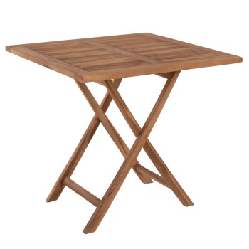 OUTDOOR SQUARE DINING TABLE KENDALL FK9544 FOLDABLE-TEAK WOOD IN NATURAL COLOR 80x80x75Hcm.