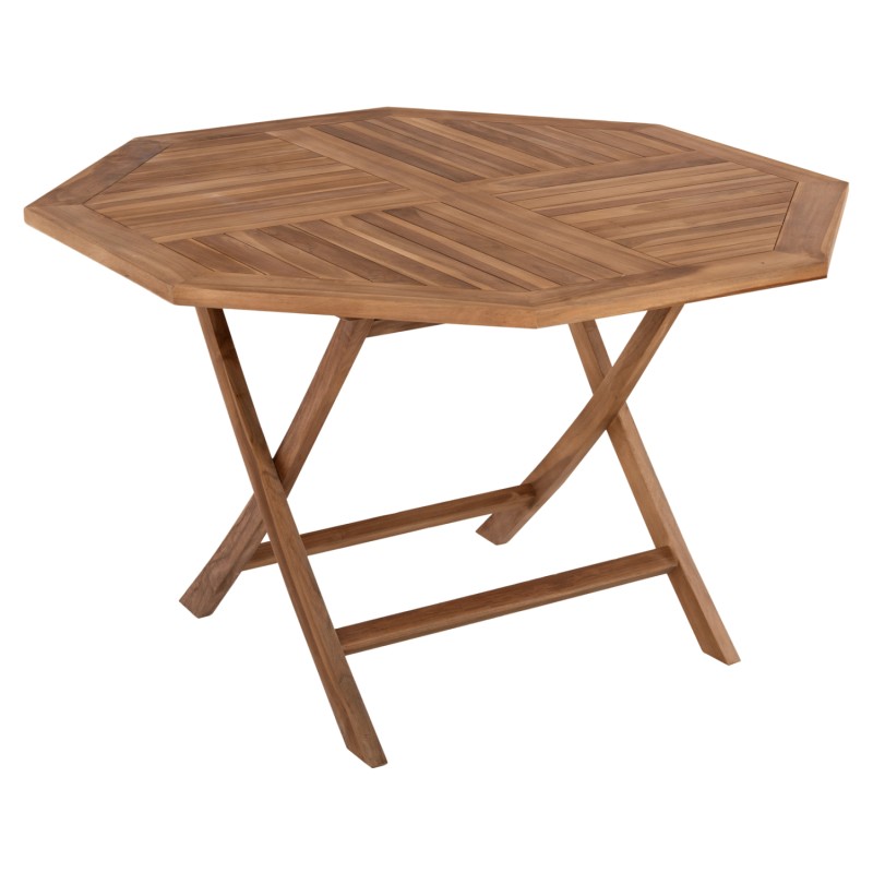 OUTDOOR POLYGON DINING TABLE KENDALL FK9545 FOLDABLE TEAK IN NATURAL COLOR 120x120x75Hcm. OUTDOOR POLYGON DINING TABLE KENDALL FK9545 FOLDABLE TEAK IN NATURAL COLOR 120x120x75Hcm.