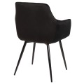ARMCHAIR LATRELL FK8582.04 BLACK VELVET & BLACK METAL LEGS 54x57x84Hcm. ARMCHAIR LATRELL FK8582.04 BLACK VELVET & BLACK METAL LEGS 54x57x84Hcm.