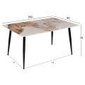 DINING TABLE TOM FK8588.03 SINTERED STONE-GLOSSY BROWN-WHITE MARBLE 160x90x76Hcm.