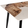 DINING TABLE TOM FK8588.03 SINTERED STONE-GLOSSY BROWN-WHITE MARBLE 160x90x76Hcm.