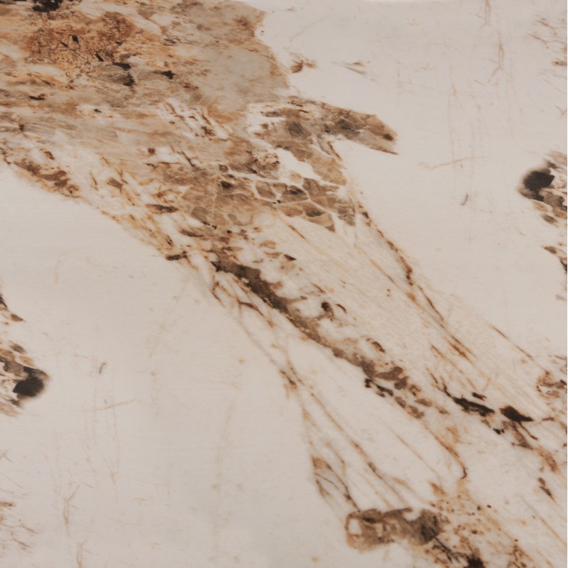 DINING TABLE TOM FK8588.03 SINTERED STONE-GLOSSY BROWN-WHITE MARBLE 160x90x76Hcm.