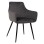 ARMCHAIR LATRELL FK8582.01 GREY VELVET & BLACK METAL LEGS 54x57x84Hcm.