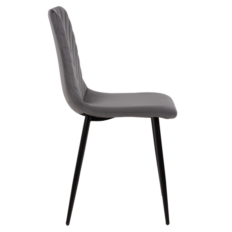 DINING CHAIR LATRELL FK8587.01 GREY VELVET & BLACK METAL LEGS 43x54x88Hcm. DINING CHAIR LATRELL FK8587.01 GREY VELVET & BLACK METAL LEGS 43x54x88Hcm.