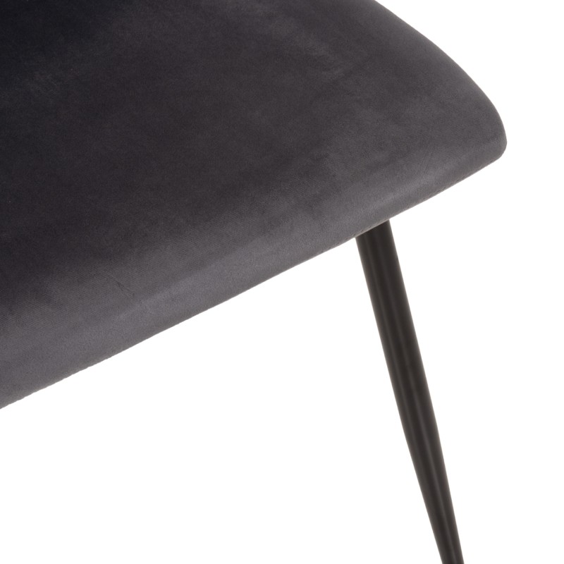 DINING CHAIR LATRELL FK8587.01 GREY VELVET & BLACK METAL LEGS 43x54x88Hcm. DINING CHAIR LATRELL FK8587.01 GREY VELVET & BLACK METAL LEGS 43x54x88Hcm.