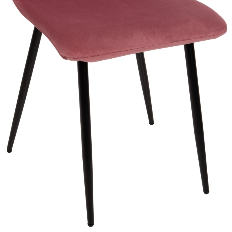 DINING CHAIR LATRELL FK8587.02 DUSTY PINK VELVET & BLACK METAL LEGS 43x54x88Hcm. DINING CHAIR LATRELL FK8587.02 DUSTY PINK VELVET & BLACK METAL LEGS 43x54x88Hcm.