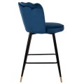 BAR STOOL VESNA FK8736.08 BLUE VELVET METAL FRAME IN BLACK 50x50x90Hcm. BAR STOOL VESNA FK8736.08 BLUE VELVET METAL FRAME IN BLACK 50x50x90Hcm.