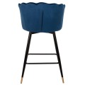 BAR STOOL VESNA FK8736.08 BLUE VELVET METAL FRAME IN BLACK 50x50x90Hcm. BAR STOOL VESNA FK8736.08 BLUE VELVET METAL FRAME IN BLACK 50x50x90Hcm.