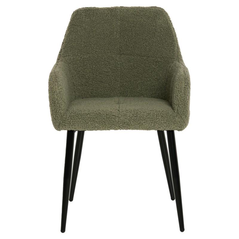 ARMCHAIR SHELLY FK8591.03 TEDDY FABRIC IN PISTACHIO GREEN-BLACK METAL LEGS 57x55x87Hcm. ARMCHAIR SHELLY FK8591.03 TEDDY FABRIC IN PISTACHIO GREEN-BLACK METAL LEGS 57x55x87Hcm.