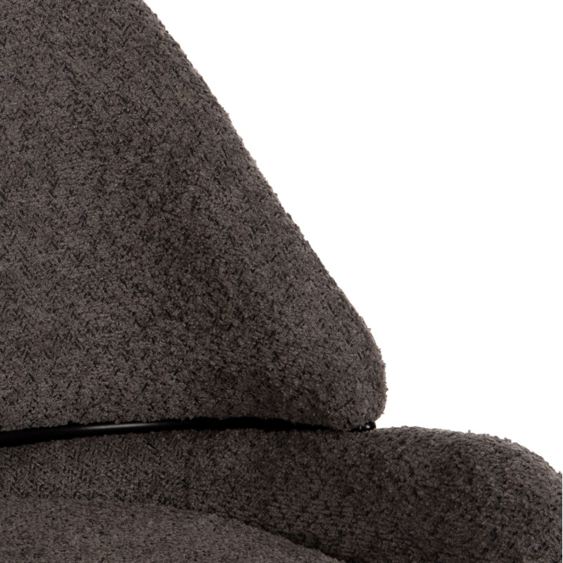 BAR STOOL MEDIUM HEIGHT FK8586.01 GREY BOUCLE FABRIC-BLACK METAL LEGS 55x62x105H cm. BAR STOOL MEDIUM HEIGHT FK8586.01 GREY BOUCLE FABRIC-BLACK METAL LEGS 55x62x105H cm.