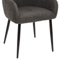 ARMCHAIR SHELLY FK8591.01 TEDDY FABRIC IN GREY-BLACK METAL LEGS 57x55x87Hcm. ARMCHAIR SHELLY FK8591.01 TEDDY FABRIC IN GREY-BLACK METAL LEGS 57x55x87Hcm.