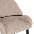 BAR STOOL MEDIUM HEIGHT FK8586.02 ECRU BOUCLE FABRIC-BLACK METAL LEGS 55x62x105H cm. BAR STOOL MEDIUM HEIGHT FK8586.02 ECRU BOUCLE FABRIC-BLACK METAL LEGS 55x62x105H cm.