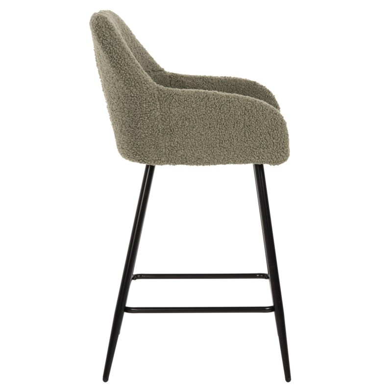 BAR STOOL MEDIUM HEIGHT STRIKE FK8592.03 PISTACHIO GREEN TEDDY FABRIC-BLACK METAL LEGS 50x50x94,5Hcm. BAR STOOL MEDIUM HEIGHT STRIKE FK8592.03 PISTACHIO GREEN TEDDY FABRIC-BLACK METAL LEGS 50x50x94,5Hcm.