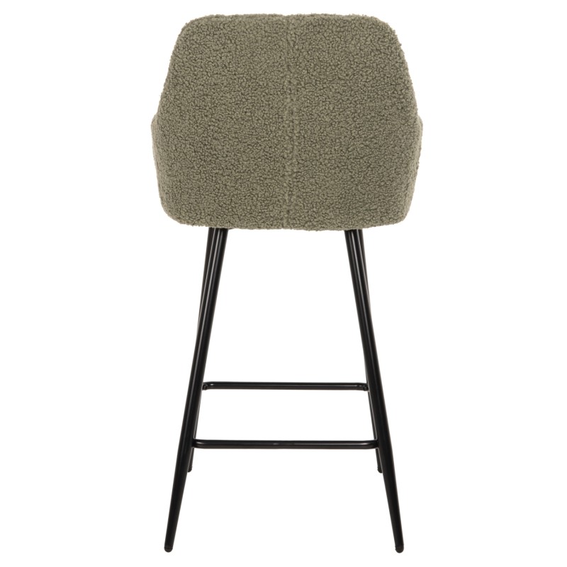 BAR STOOL MEDIUM HEIGHT STRIKE FK8592.03 PISTACHIO GREEN TEDDY FABRIC-BLACK METAL LEGS 50x50x94,5Hcm. BAR STOOL MEDIUM HEIGHT STRIKE FK8592.03 PISTACHIO GREEN TEDDY FABRIC-BLACK METAL LEGS 50x50x94,5Hcm.