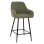BAR STOOL MEDIUM HEIGHT STRIKE FK8592.03 PISTACHIO GREEN TEDDY FABRIC-BLACK METAL LEGS 50x50x94,5Hcm.