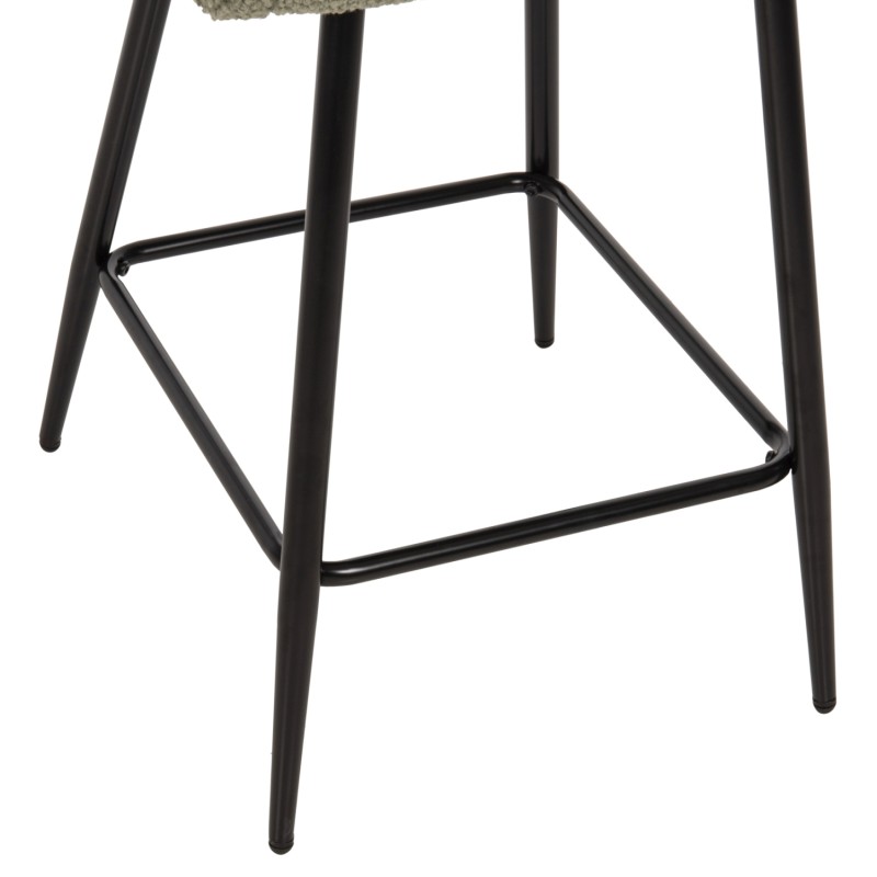 BAR STOOL MEDIUM HEIGHT STRIKE FK8592.03 PISTACHIO GREEN TEDDY FABRIC-BLACK METAL LEGS 50x50x94,5Hcm. BAR STOOL MEDIUM HEIGHT STRIKE FK8592.03 PISTACHIO GREEN TEDDY FABRIC-BLACK METAL LEGS 50x50x94,5Hcm.