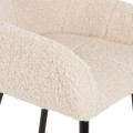 BAR STOOL MEDIUM HEIGHT STRIKE FK8592.02 WHITE TEDDY FABRIC-BLACK METAL LEGS 50x50x94,5Hcm. BAR STOOL MEDIUM HEIGHT STRIKE FK8592.02 WHITE TEDDY FABRIC-BLACK METAL LEGS 50x50x94,5Hcm.