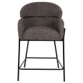 BAR STOOL MEDIUM HEIGHT WOLF FK8584.01 GREY BOUCLE FABRIC-BLACK METAL LEGS 56x57x98Hcm. BAR STOOL MEDIUM HEIGHT WOLF FK8584.01 GREY BOUCLE FABRIC-BLACK METAL LEGS 56x57x98Hcm.