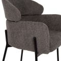 BAR STOOL MEDIUM HEIGHT WOLF FK8584.01 GREY BOUCLE FABRIC-BLACK METAL LEGS 56x57x98Hcm. BAR STOOL MEDIUM HEIGHT WOLF FK8584.01 GREY BOUCLE FABRIC-BLACK METAL LEGS 56x57x98Hcm.