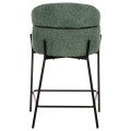 BAR STOOL MEDIUM HEIGHT WOLF FK8584.03 PETROL GREEN BOUCLE FABRIC-BLACK METAL LEGS 56x57x98Hcm. BAR STOOL MEDIUM HEIGHT WOLF FK8584.03 PETROL GREEN BOUCLE FABRIC-BLACK METAL LEGS 56x57x98Hcm.