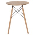 DINING TABLE ROUND MINIMAL ΗΜ0060.04 MDF IN NATURAL COLOR-BEECH WOOD LEGS IN NATURAL COLOR Φ60Χ76Hcm.