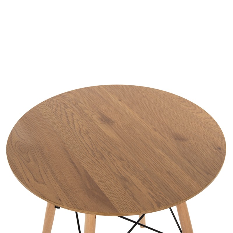 DINING TABLE ROUND MINIMAL ΗΜ0060.04 MDF IN NATURAL COLOR-BEECH WOOD LEGS IN NATURAL COLOR Φ60Χ76Hcm.