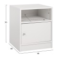 NIGHTSTAND MALORY FK2205.05 WHITE MELAMINE 40x40x50Hcm.