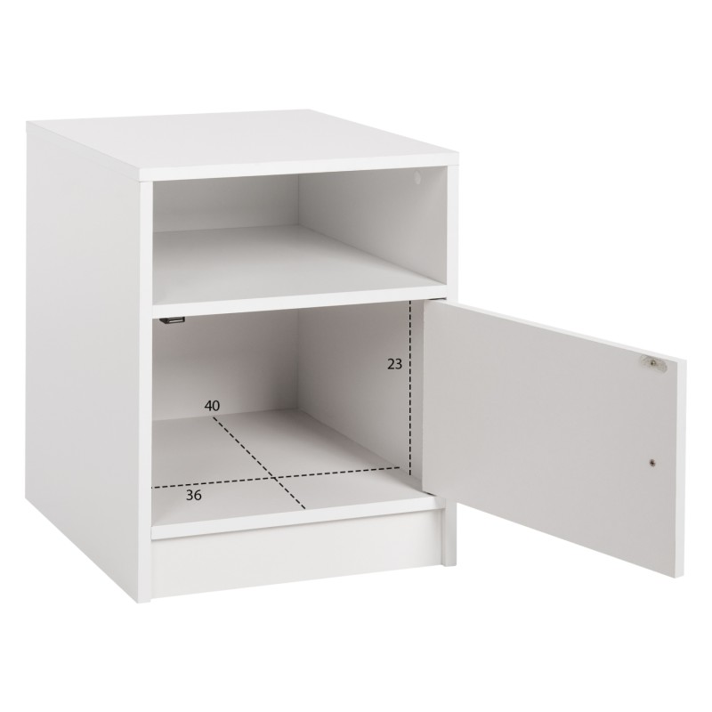 NIGHTSTAND MALORY FK2205.05 WHITE MELAMINE 40x40x50Hcm.
