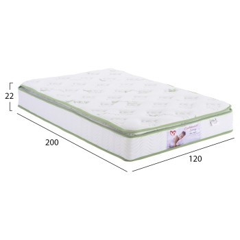 MATTRESS CONTINUOUS SPRING WITH MATTRESS PAD ALOE VERA 120X200 FK372.18 SINGLE SIDE