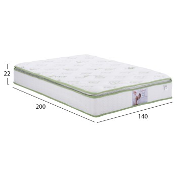 MATTRESS CONTINUOUS SPRING WITH MATTRESS PAD ALOE VERA 140X200 FK372.13 SINGLE SIDE