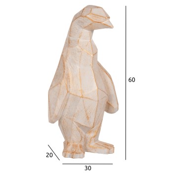 FLOOR DECORATION PENGUIN FK7915 GRC IN WHITE PATINA COLOR WITH GOLD DETAILS 30x20x60Hcm. FLOOR DECORATION PENGUIN FK7915 GRC IN WHITE PATINA COLOR WITH GOLD DETAILS 30x20x60Hcm.